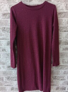 burgendy sweater dress